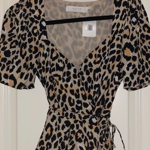 Leopard print wrap top